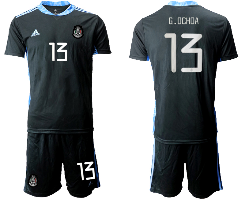 Men 2020-2021 Season National team Mexico goalkeeper black #13 Soccer Jersey
